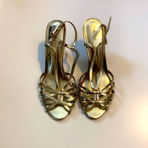 Gold sandal heels